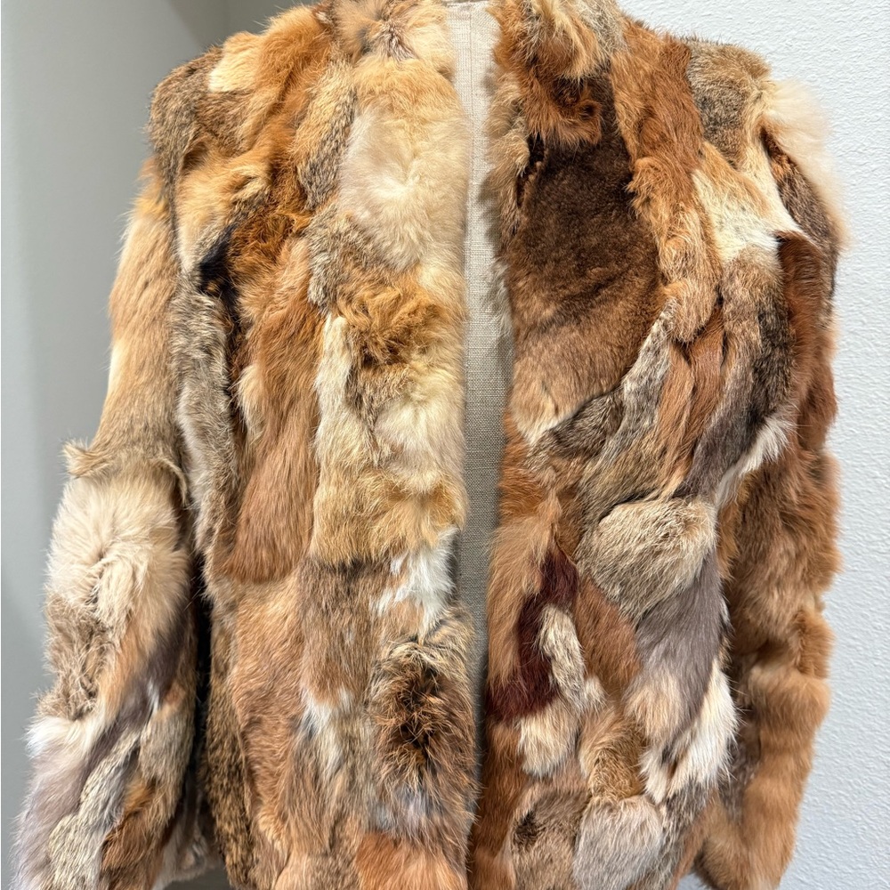 Vintage Women's Rabbit Fur Jacket - Brown